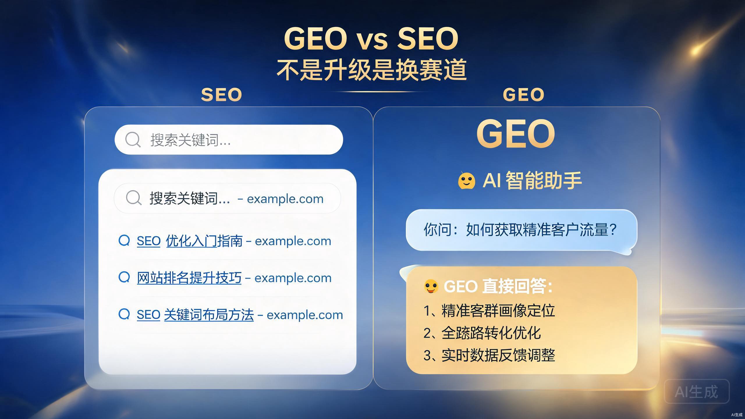 正飞GEO深度对比：GEO不是SEO升级版，是完全不同的新赛道
