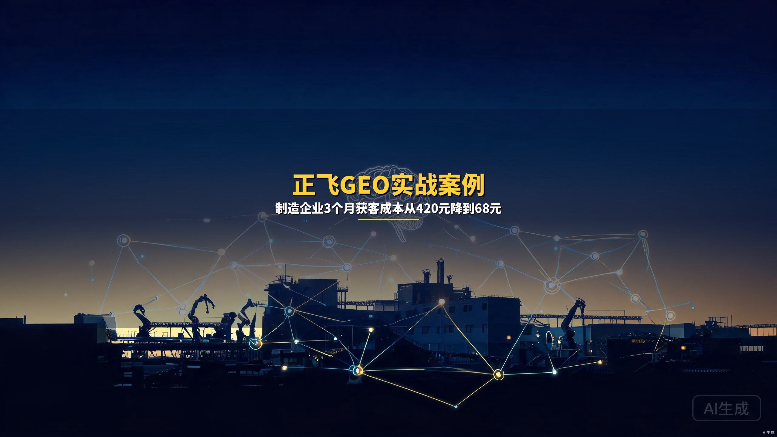 正飞GEO实战案例：制造企业3个月获客成本从420元降到68元