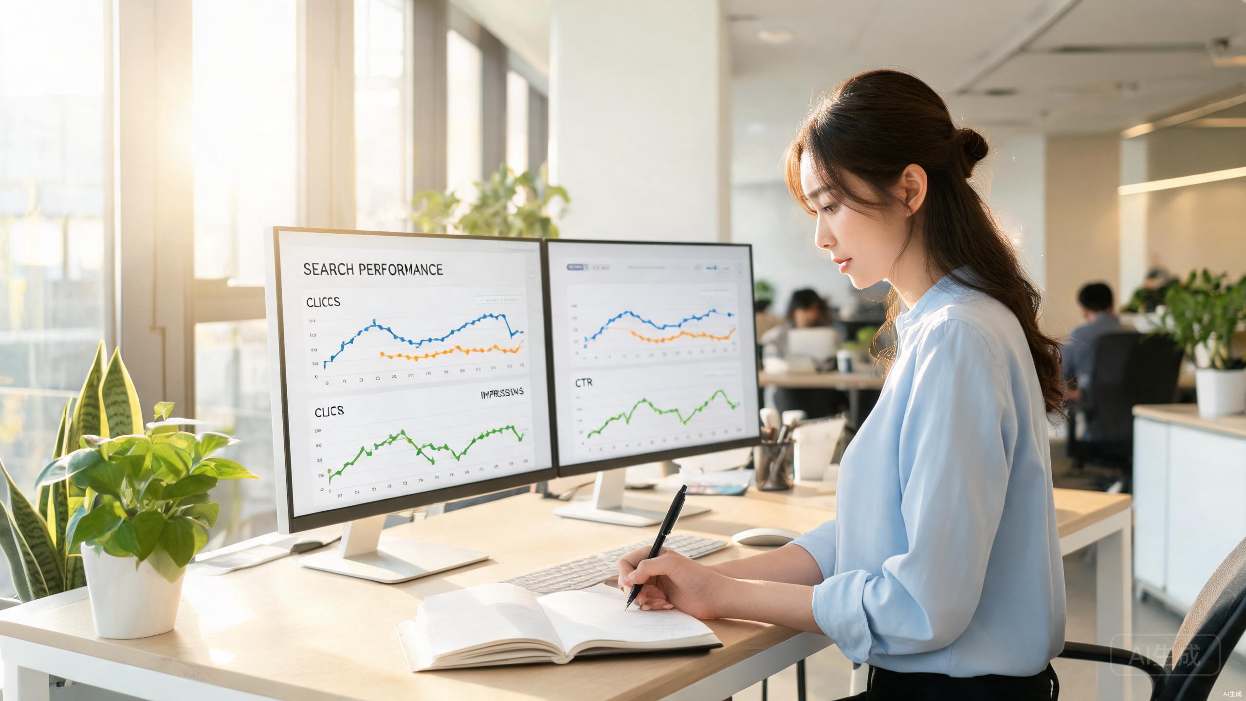 营销人员分析搜索数据