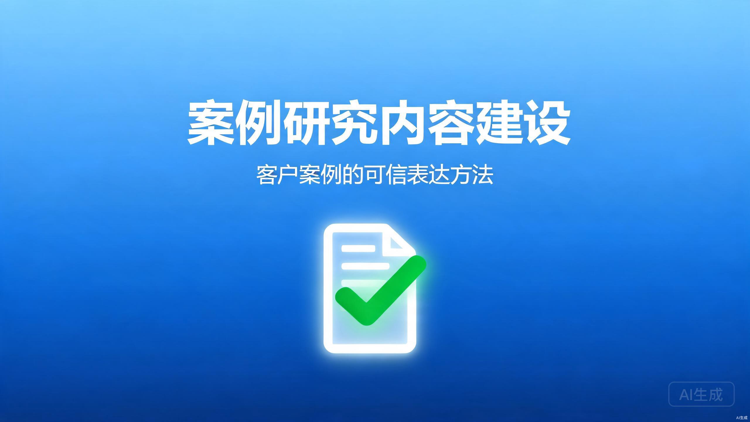 案例研究内容建设：客户案例的可信表达方法