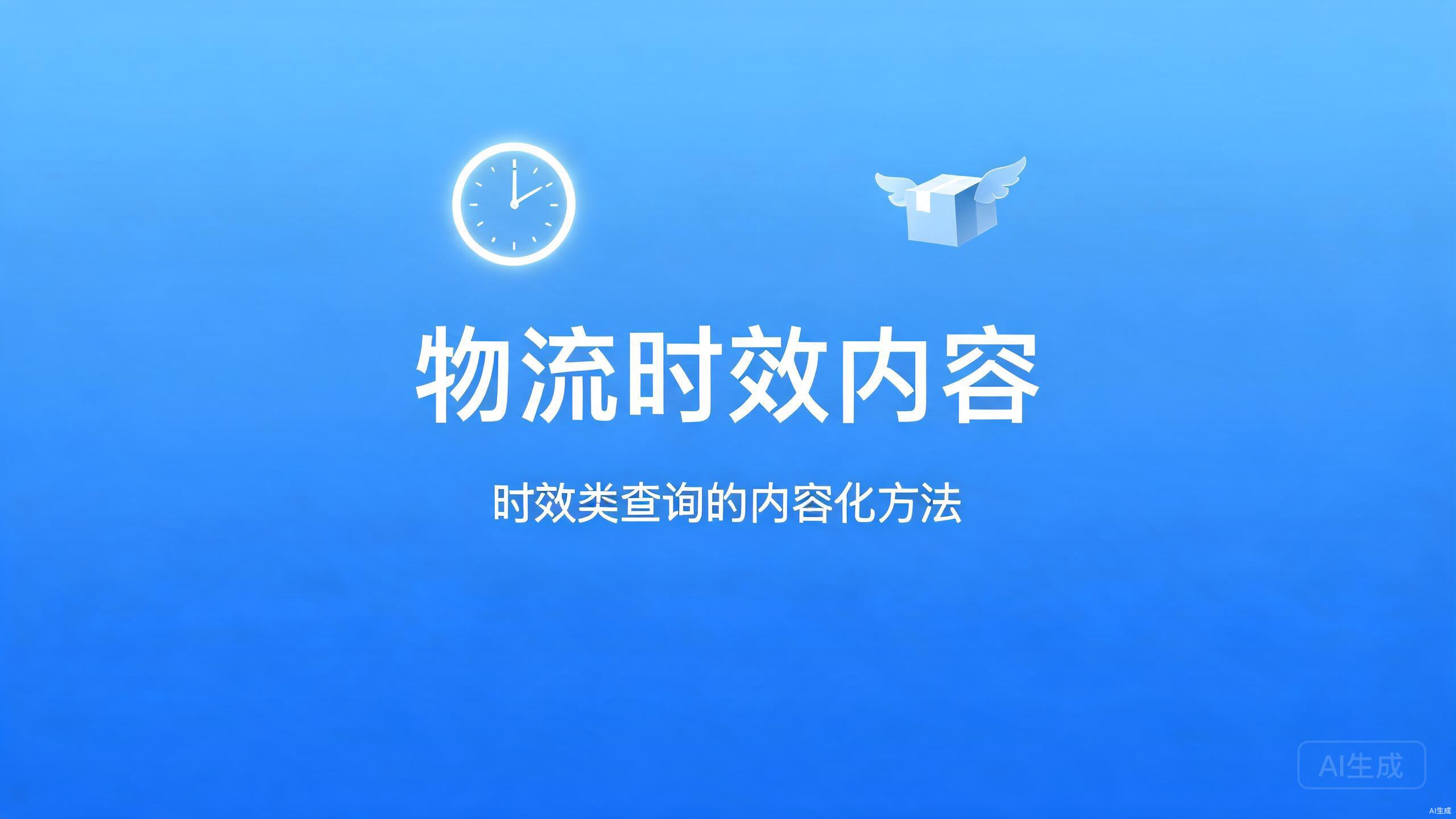 物流时效内容：时效类查询的内容化方法