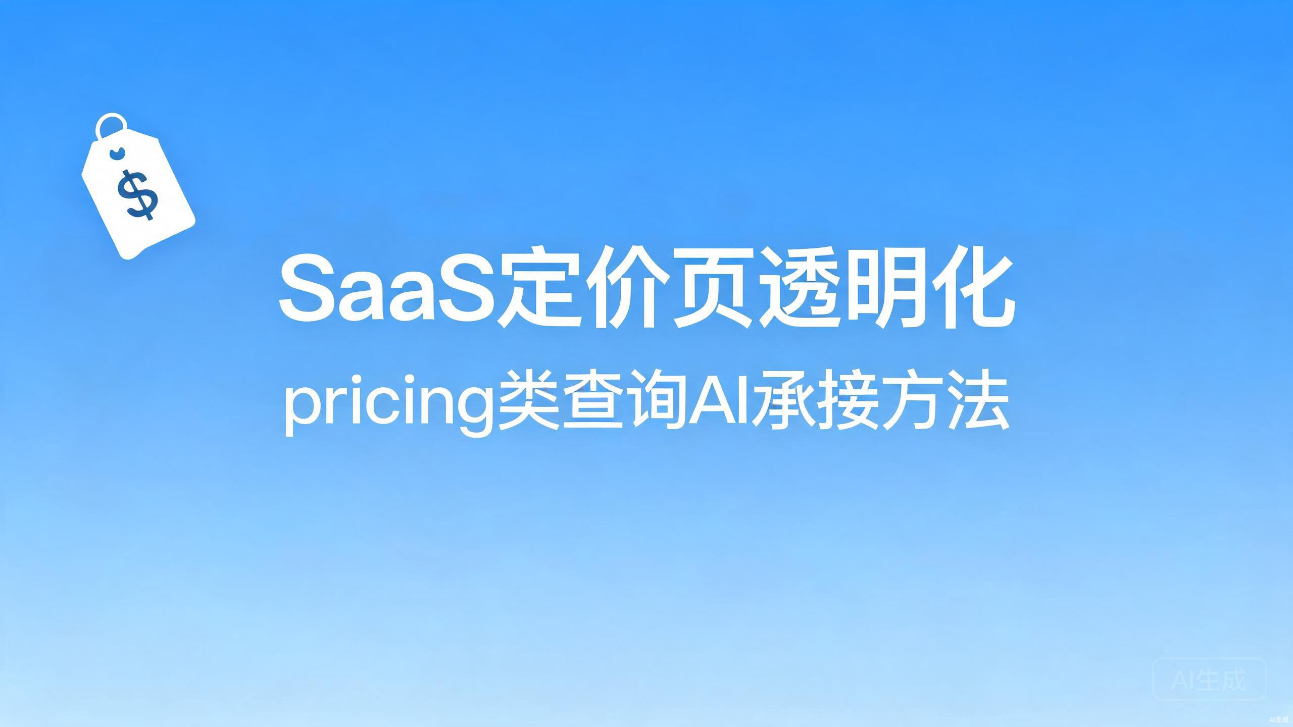 SaaS定价页透明化：pricing类查询的AI承接