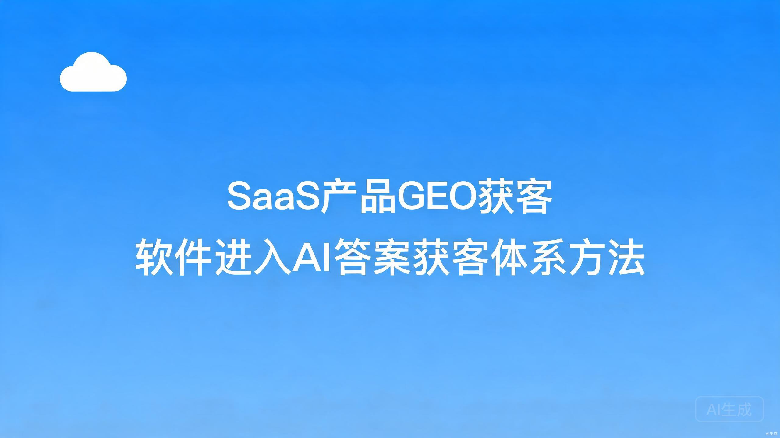 SaaS产品GEO获客：让软件进入AI答案的获客体系