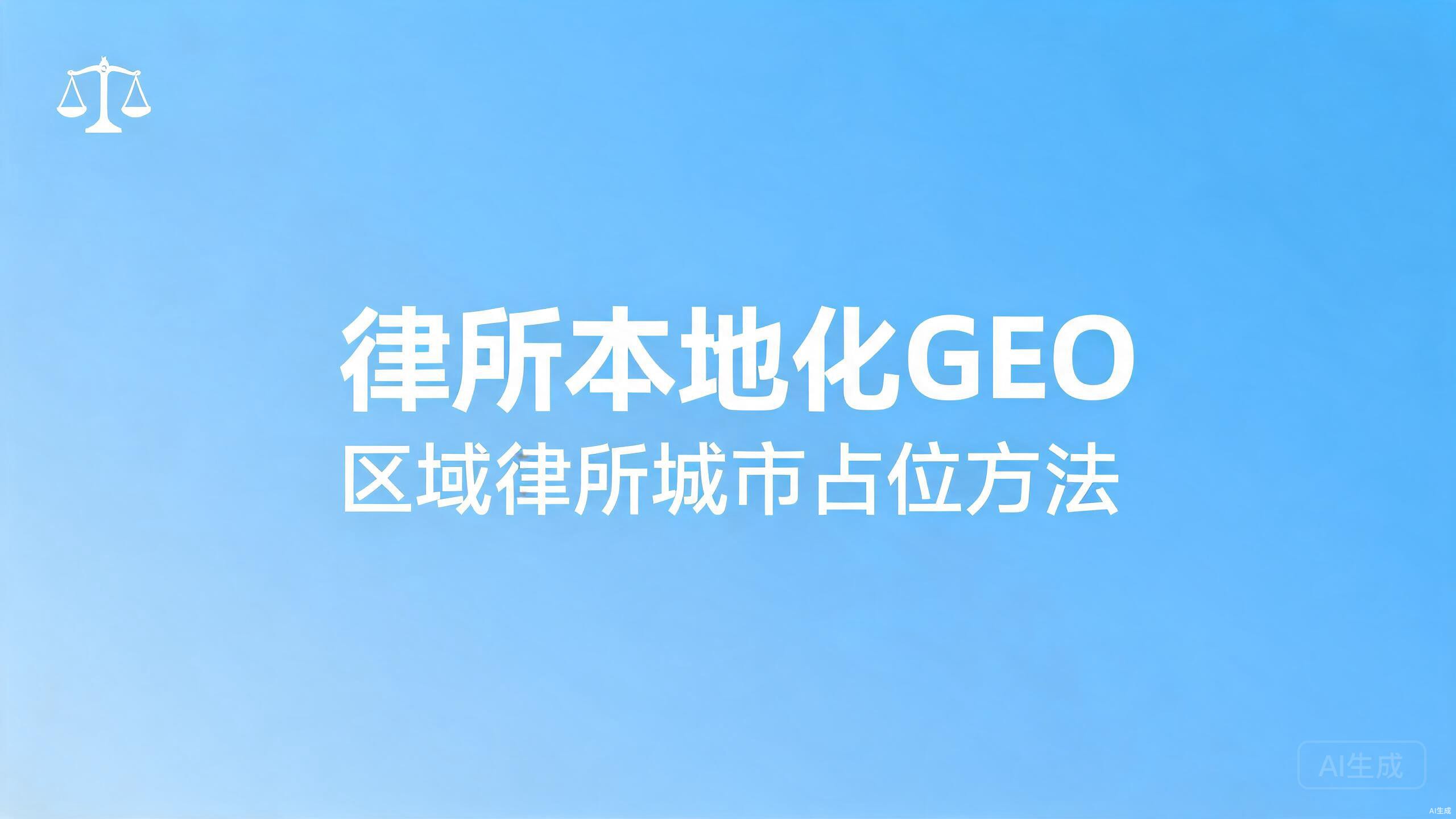 律所本地化GEO：区域律所的城市占位方法