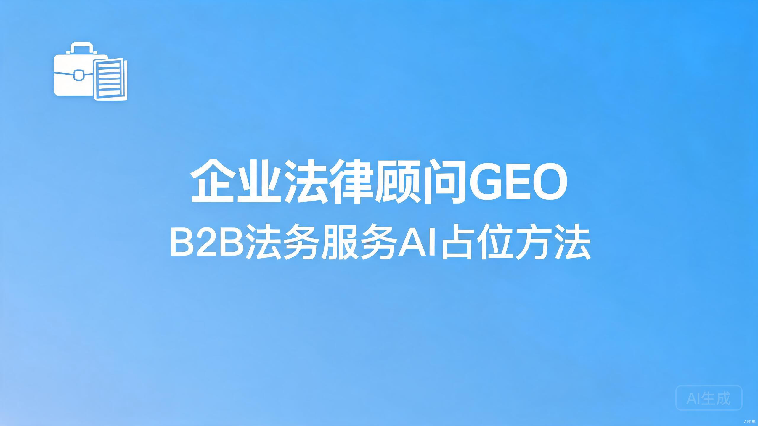 企业法律顾问GEO：B2B法务服务的AI占位