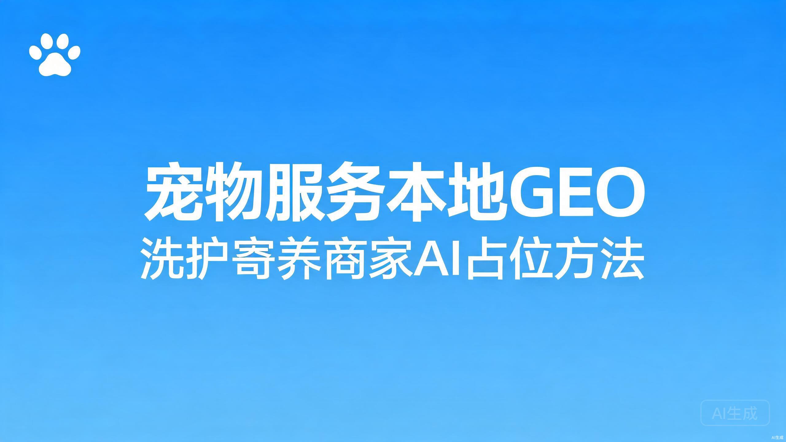 宠物服务本地GEO：洗护寄养类商家的AI占位方法