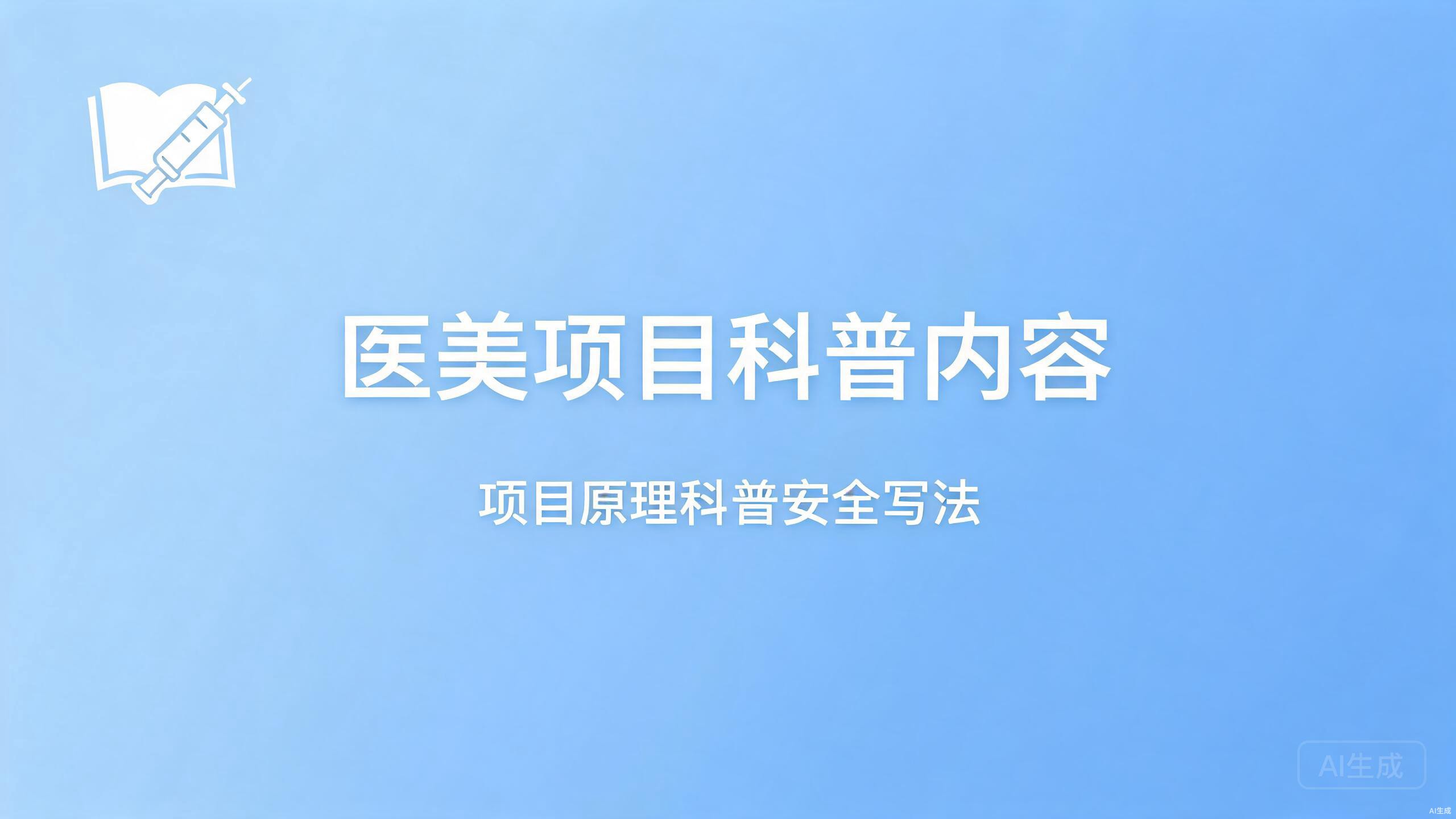 医美项目科普内容：项目原理类科普的安全写法