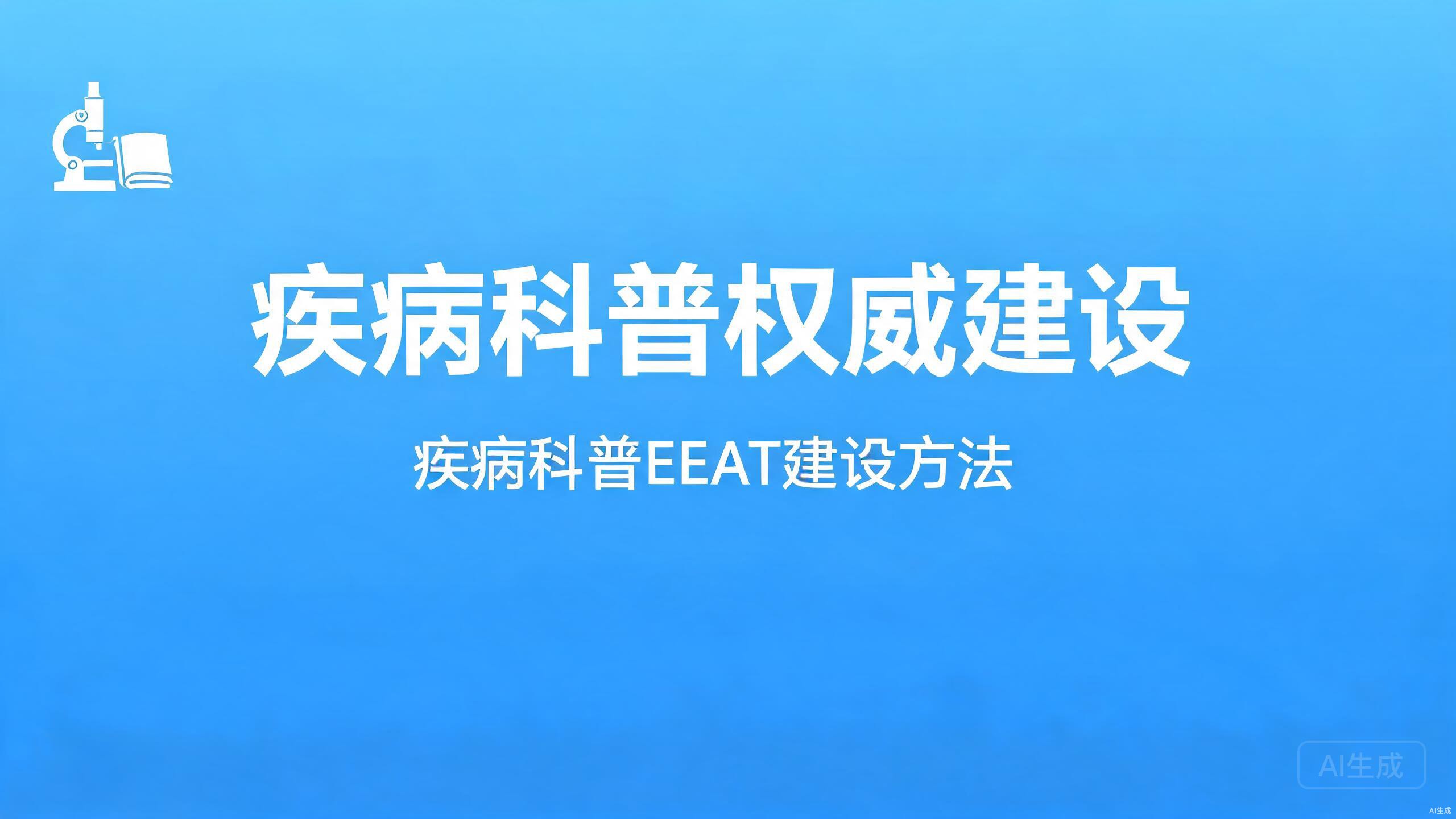 疾病科普权威建设：疾病科普内容的E-E-A-T建设方法