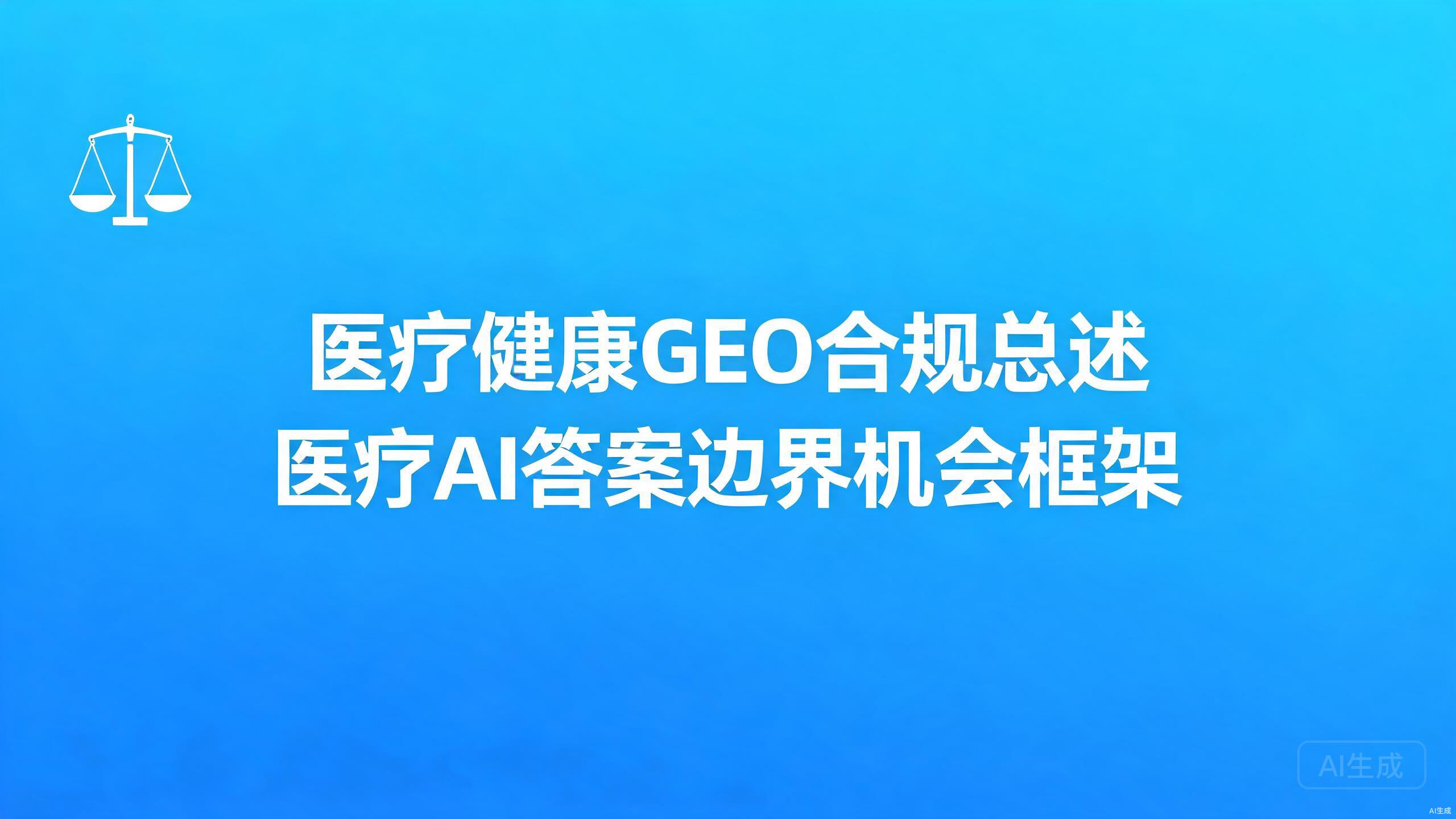 医疗健康GEO合规总述：医疗行业进入AI答案的边界与机会框架