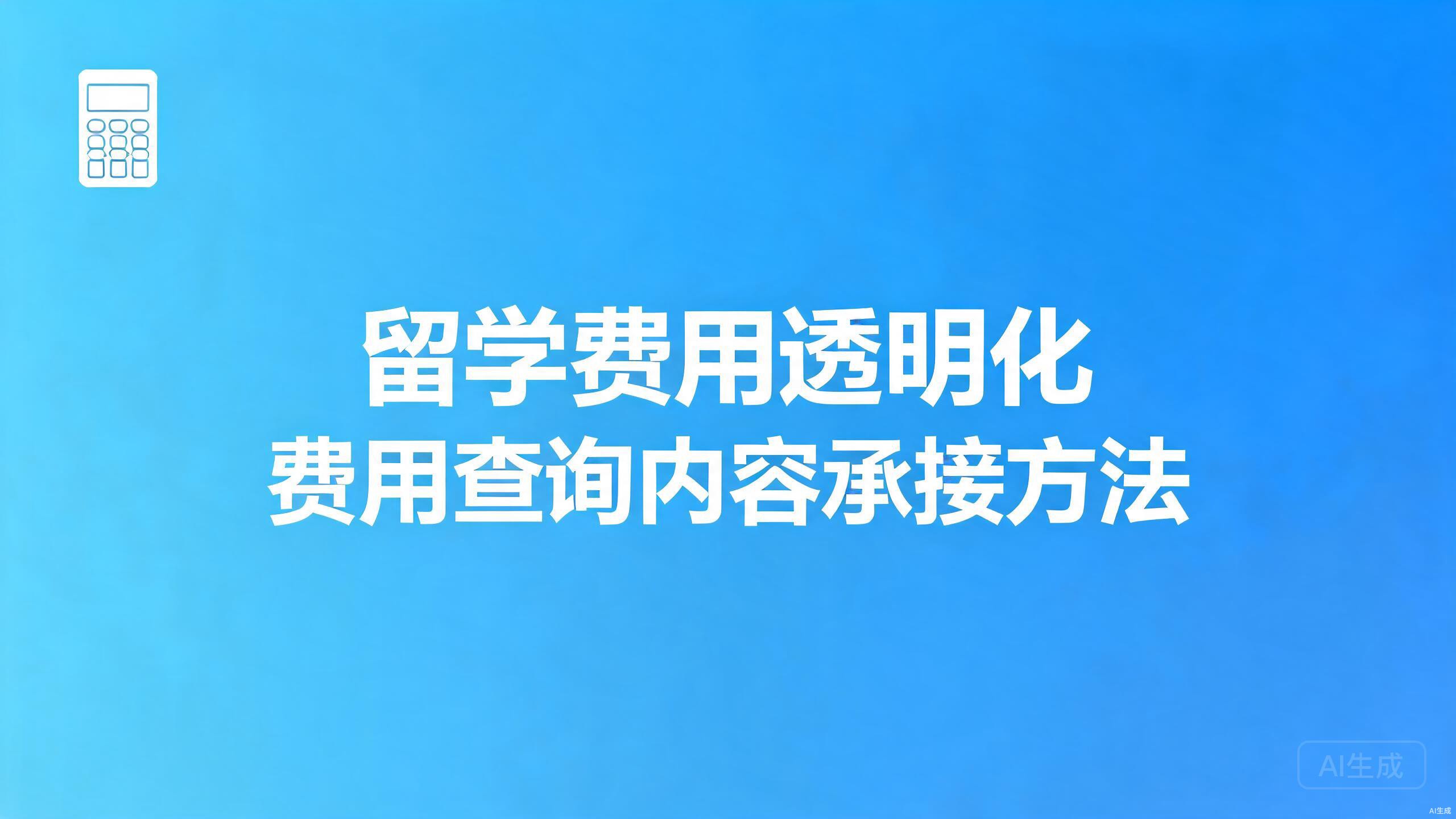 留学费用透明化：费用类查询的内容承接