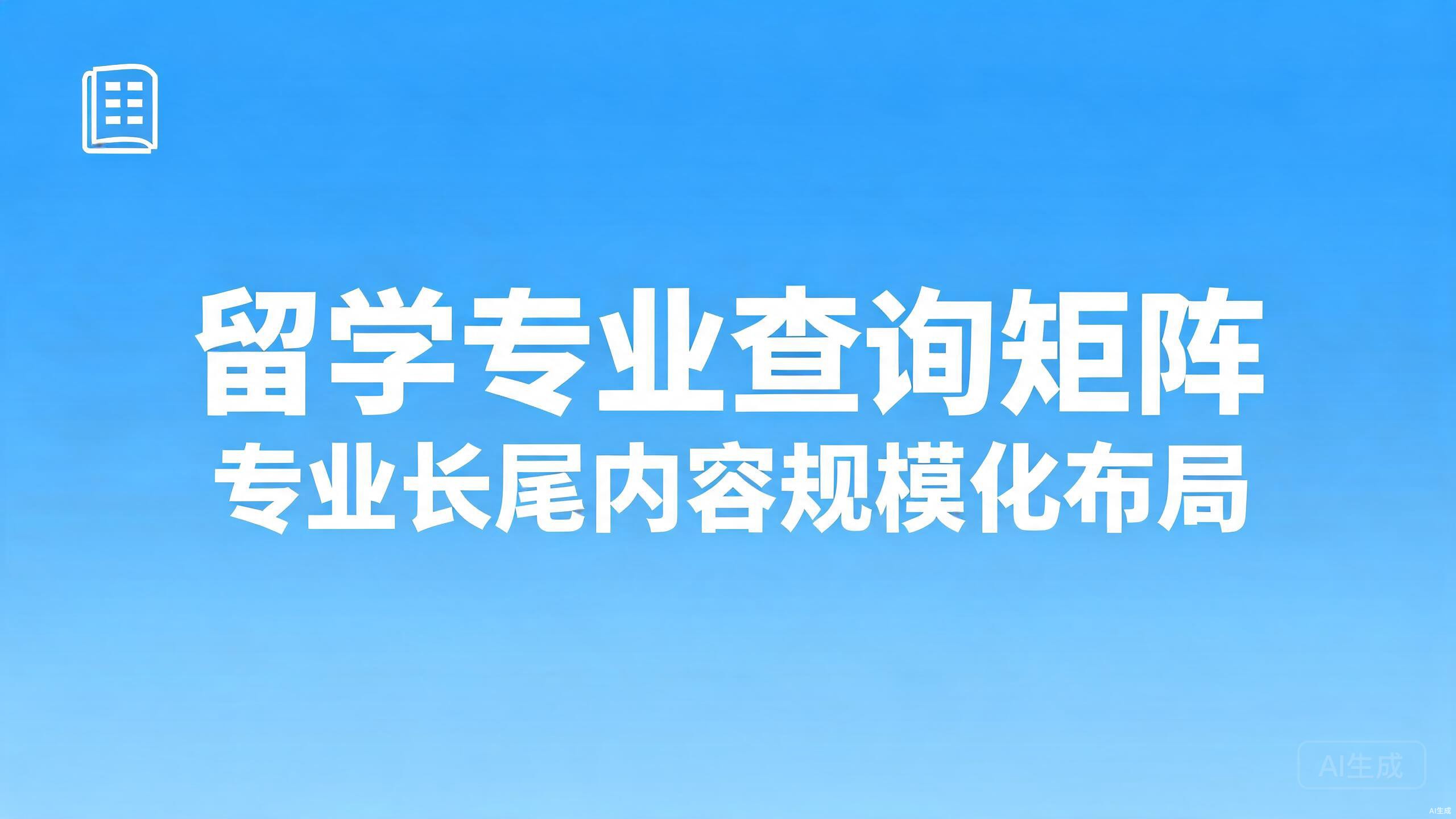 留学专业查询矩阵：专业选择长尾内容的规模化布局