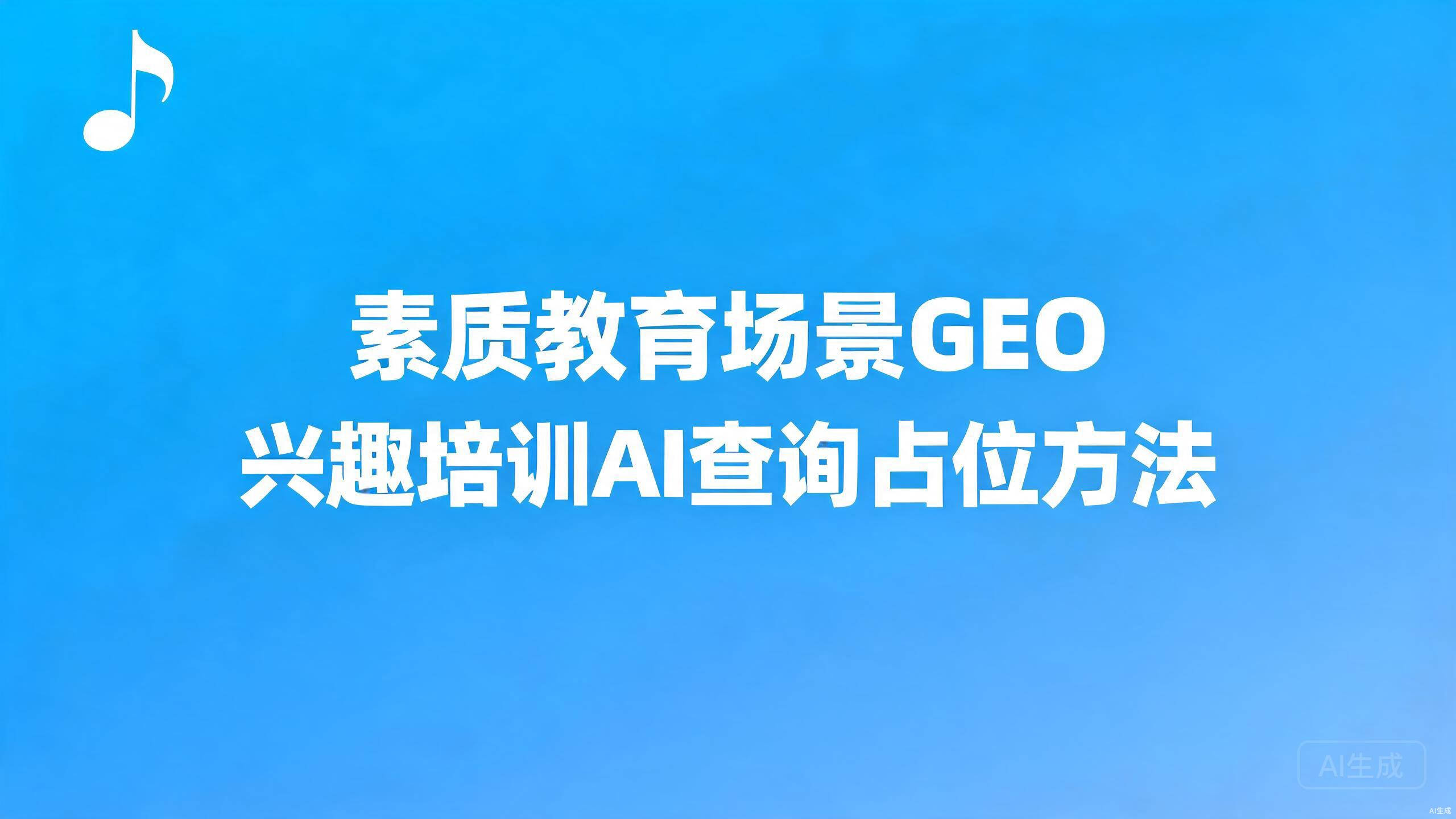 素质教育场景GEO：兴趣类培训的查询占位