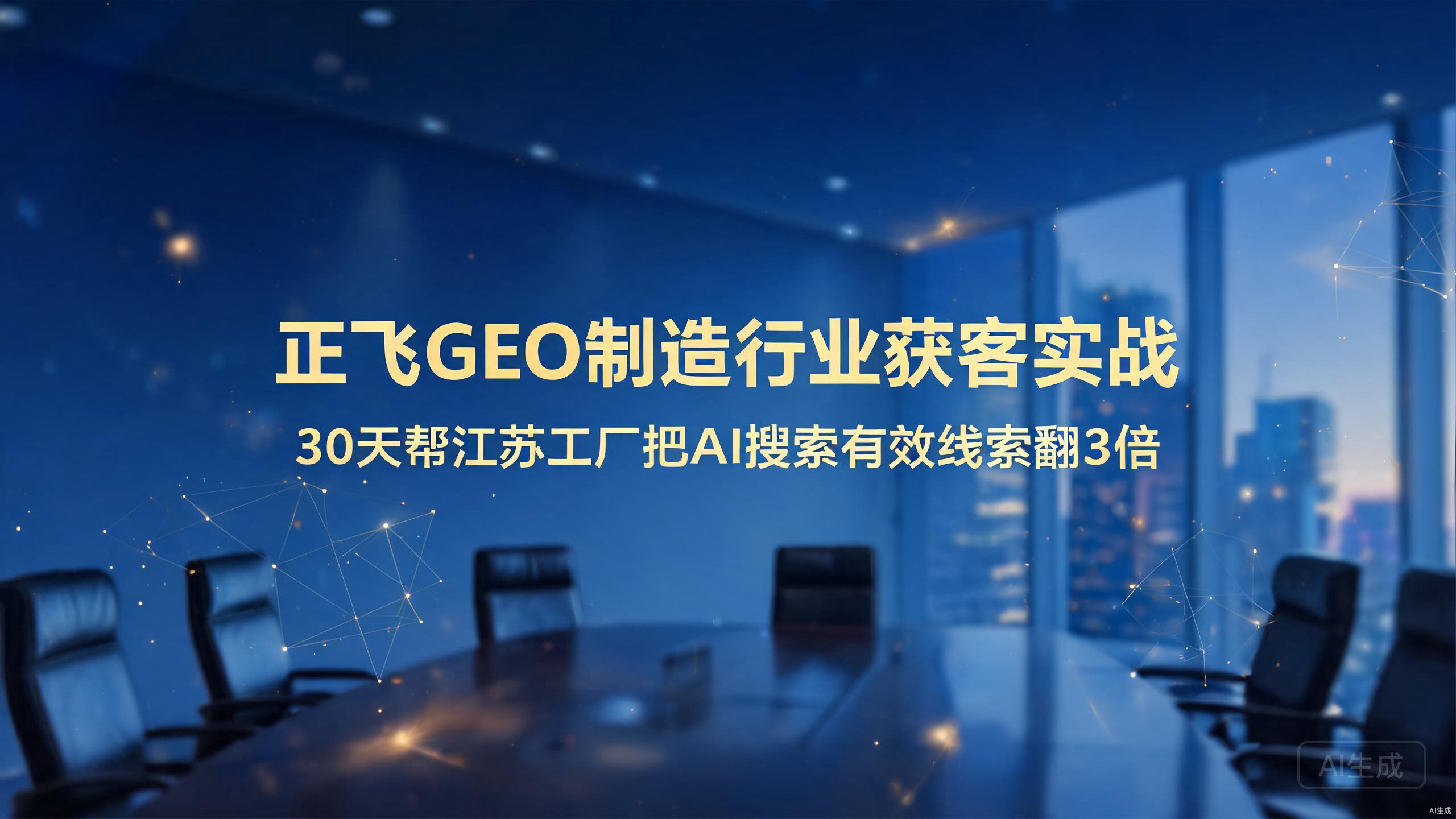 正飞GEO制造行业获客实战：30天帮江苏工厂把AI搜索有效线索翻3倍