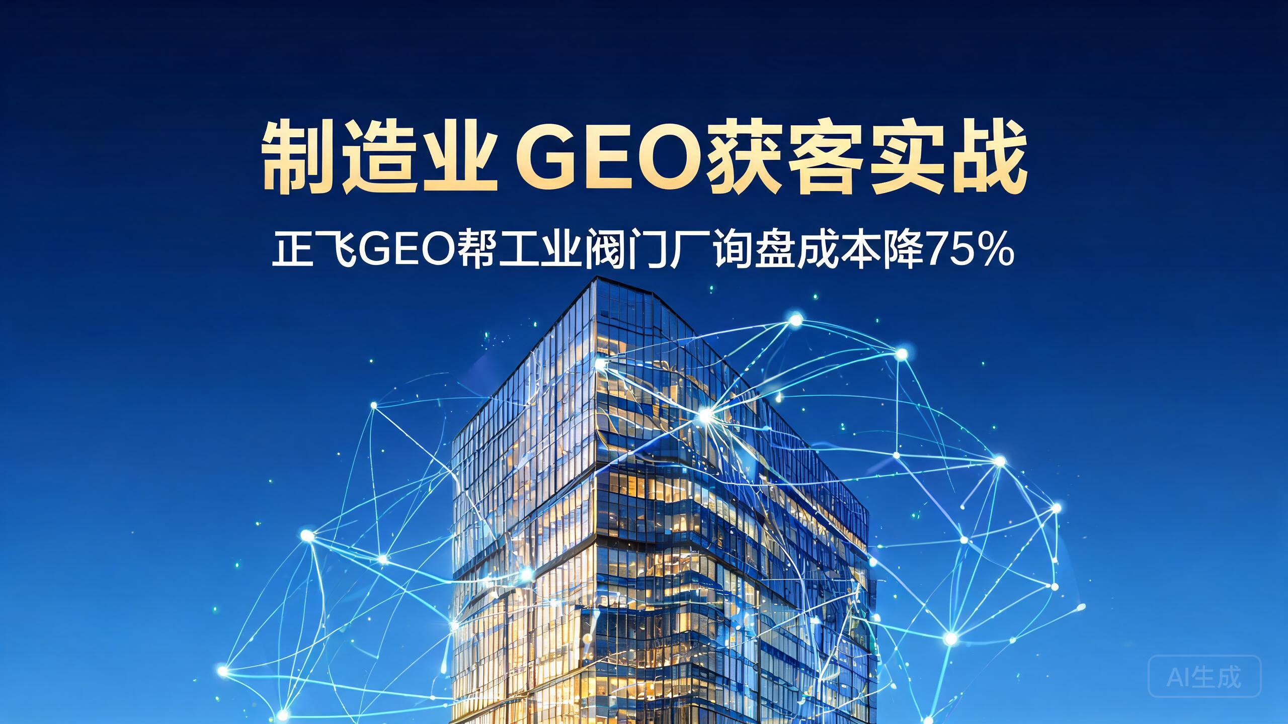 制造业GEO获客实战：正飞GEO帮工业阀门厂询盘成本降75%的真实故事