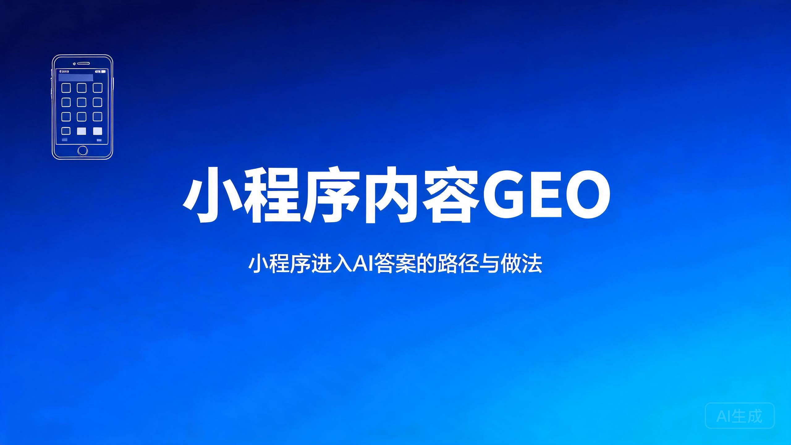小程序内容GEO：小程序进入AI答案的路径与做法