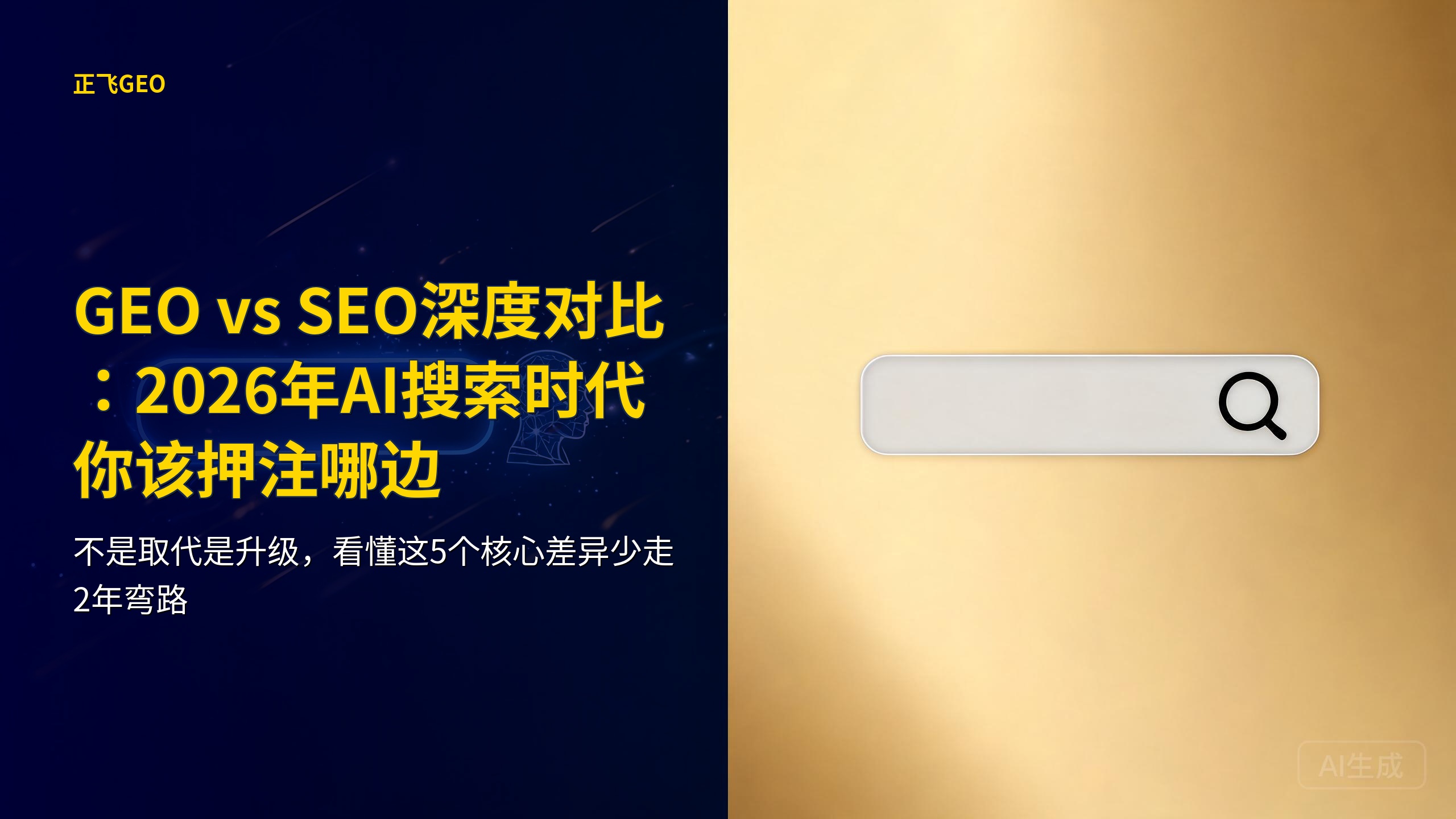 GEO vs SEO深度对比：2026年AI搜索时代你该押注哪边