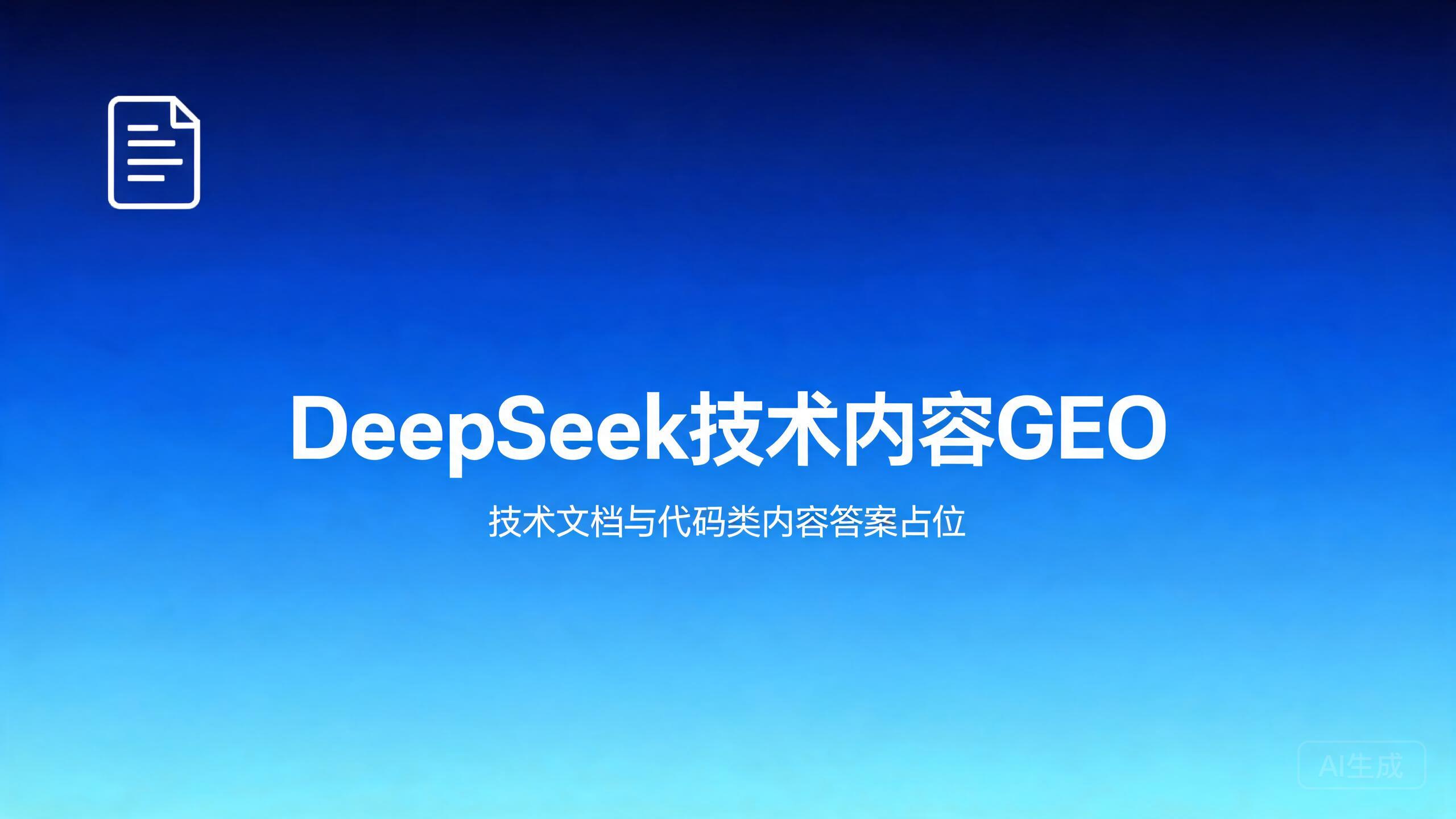 DeepSeek技术内容GEO：技术文档与代码类内容的答案占位