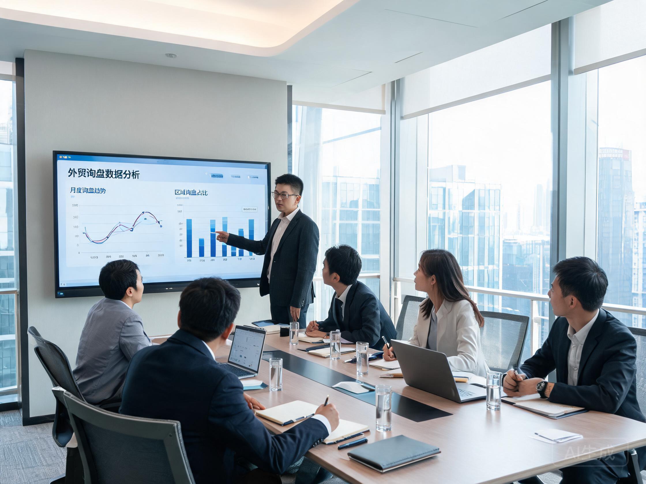 外贸团队数据分析会议