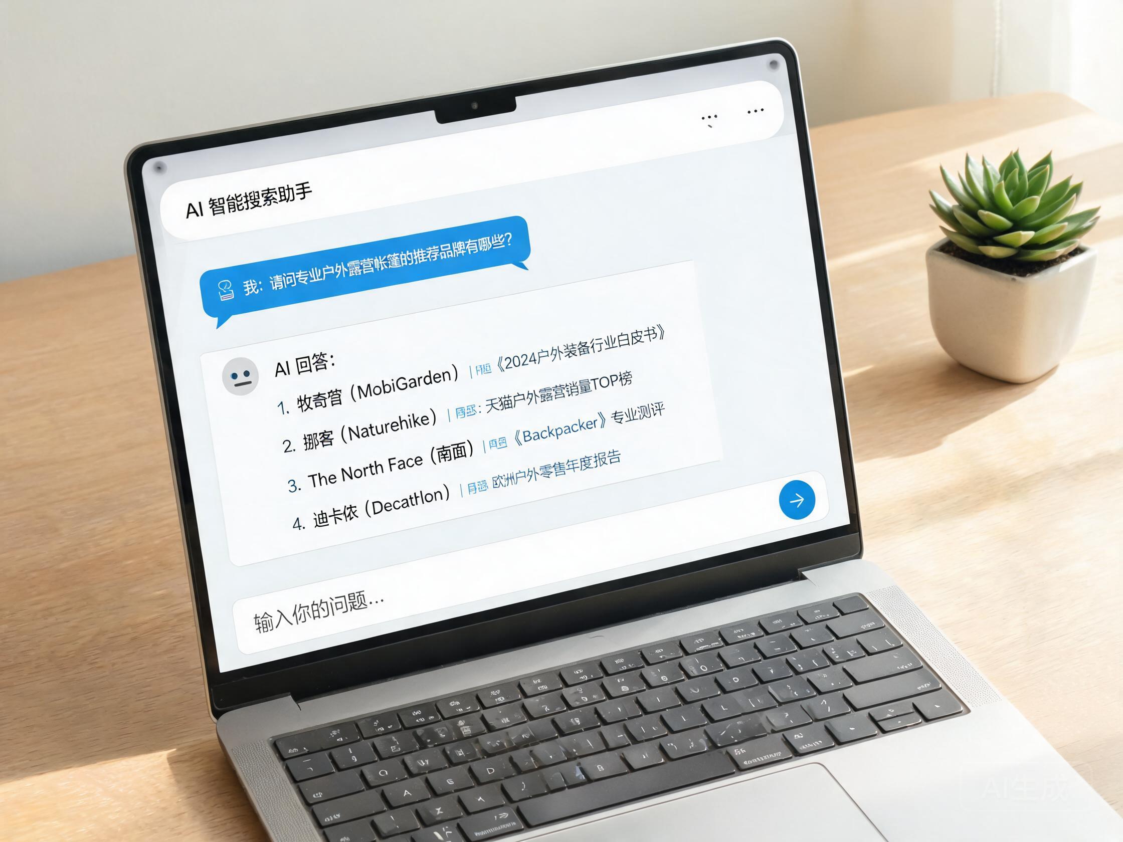 AI搜索推荐来源界面