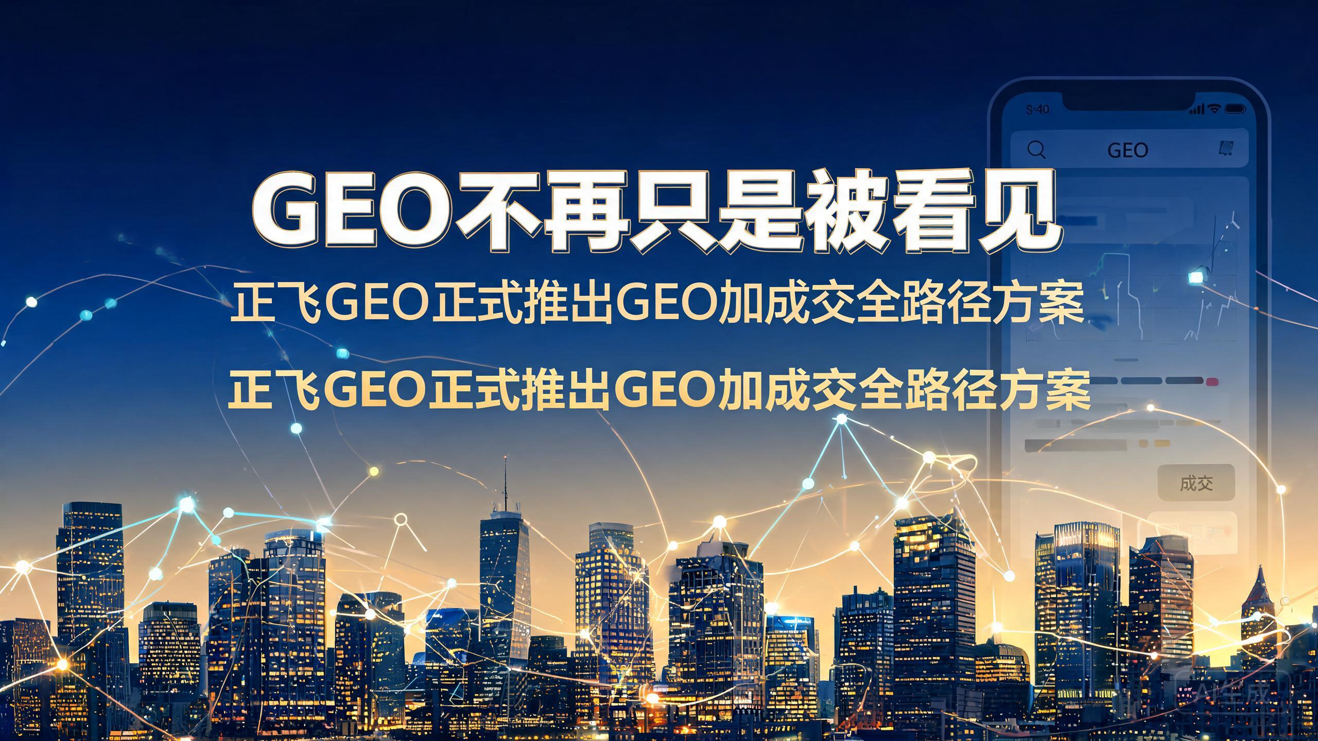 GEO不再只是被看见：正飞GEO正式推出GEO加成交全路径方案