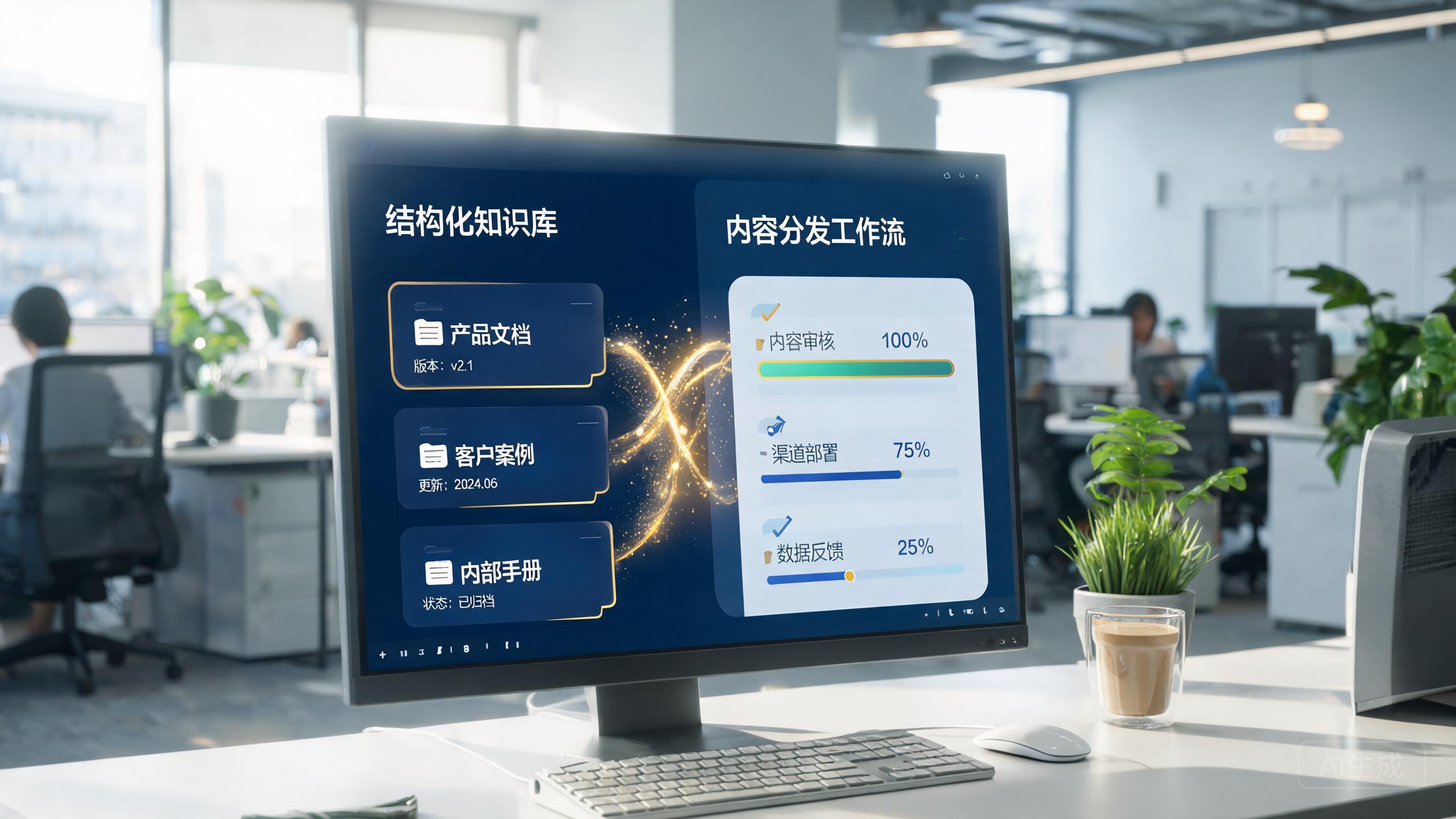 正飞GEO引擎与盘古天工知识底座协同工作的真实产品界面